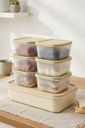 Hermia Juego de 7 Cajas de Almacenamiento BU0046 Color Crema